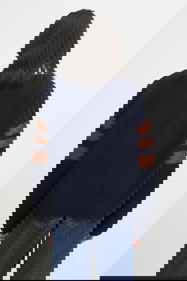 Sveter Wales Bonner Wales Bonner Calm Striped Knitted Polo Sweater with Pocket Rôznofarebný | UA25KN15.WO15.850, 2