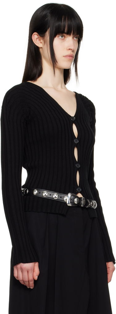 Sveter Acne Studios Acne Studios Button-Up Rib Knit Cardigan Biela | A60556-, 4
