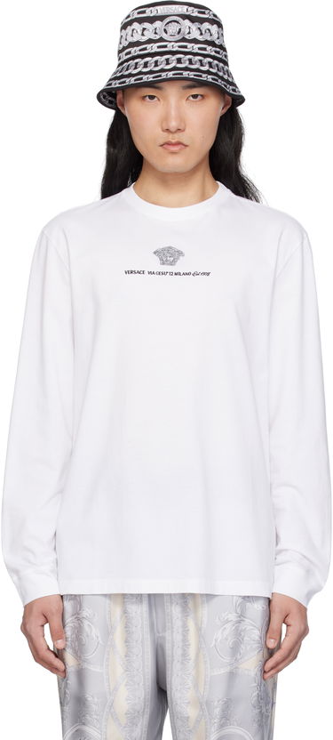 Tričko Versace Versace Medusa Embroidered Long Sleeve T-Shirt Biela | 1013947_1A11054, 0