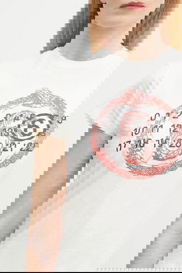 Tričko Maison Margiela Short-Sleeve T-Shirt with Numbered Dial Graphic and Circled 6 Biela | S62GD0196, 3