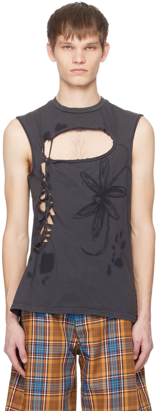 Tielko Collina Strada Collina Strada Nash Graphic Cutout Tank Top Šedá | XX3382, 0