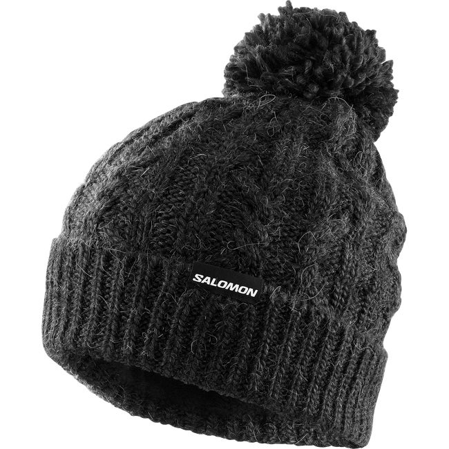 Kulicha Salomon Ivy Cable Knit Pom Beanie Čierna | LC2152600, 0