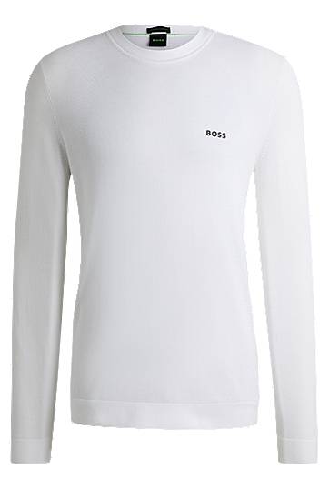 Sveter BOSS BOSS Regular-Fit Logo Sweater Biela | 50520692, 0