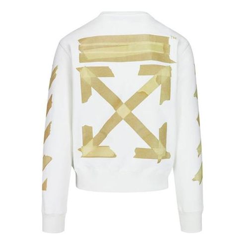 Sveter Off-White Tap Arrows Logo Long Sleeve Sweater Biela | OMBA025R20E300020148