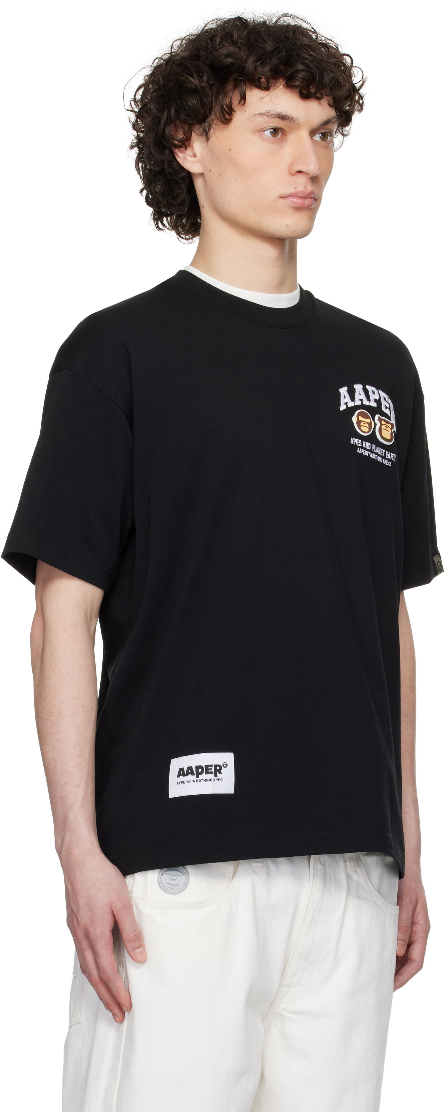 Tričko AAPE by A Bathing Ape AAPE By A Bathing Ape 'AAPER' Logo Short Sleeve T-Shirt Čierna | AAPTEM1611XXNBKX, 1