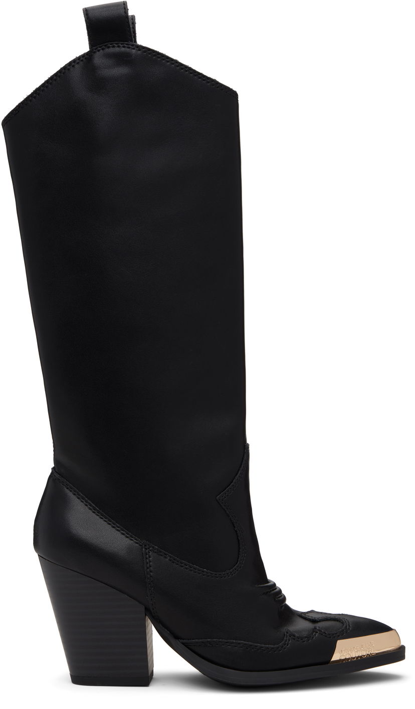 Tenisky a topánky Versace Versace Jeans Couture Logo Plaque Tall Boots Čierna | E79VA3S12_EZPB68
