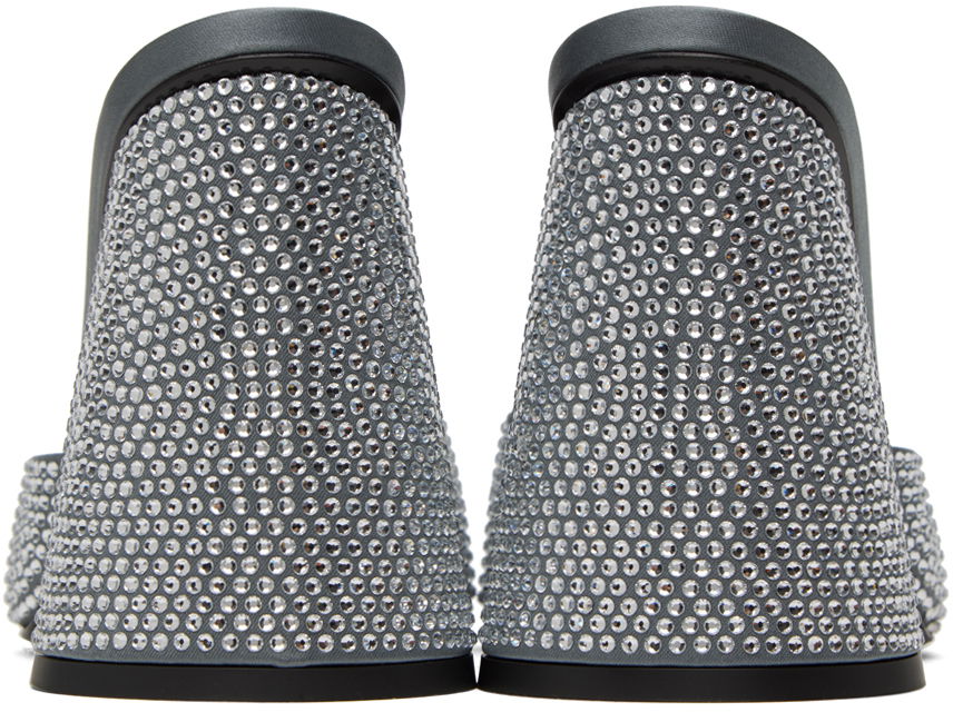 Doplnky The Attico The Attico Luz Crystal-Embellished Heeled Sandals Šedá | 237WS502 TV07, 1