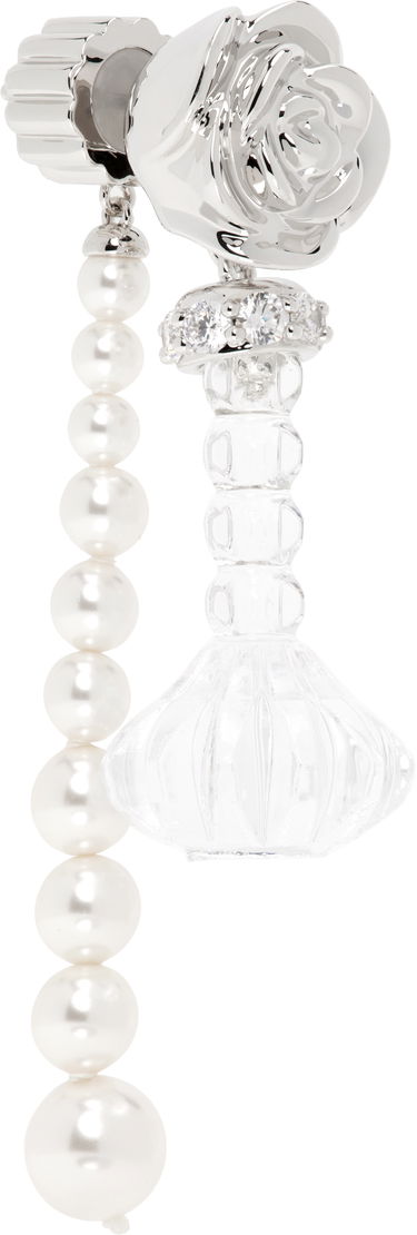 Náušnice SHUSHU/TONG SHUSHU/TONG YVMIN Edition Pearl Chain Rose Vase Single Earring Biela | 22307SLV00DN, 1