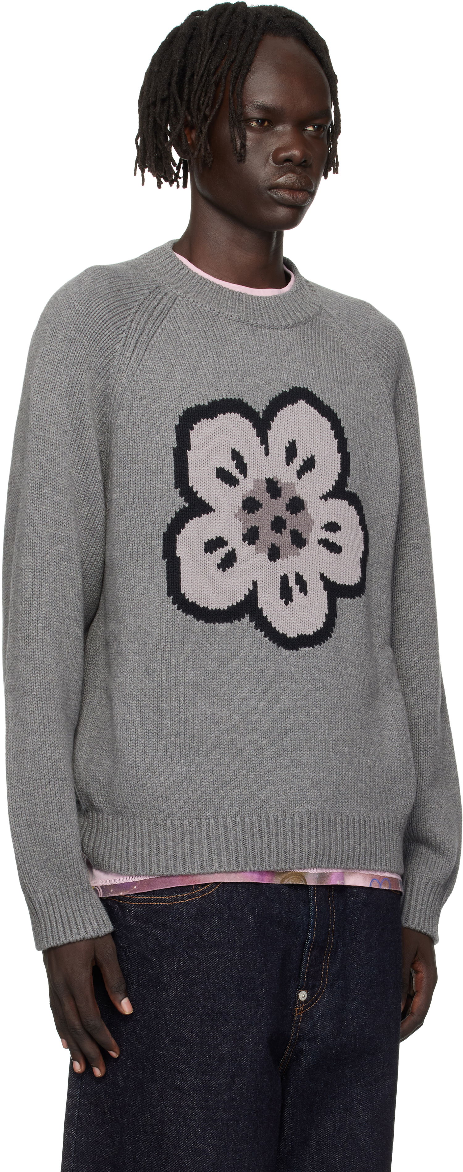 Sveter KENZO Kenzo Paris 'Boke Flower' Sweater Šedá | FF65PU7443LA, 1