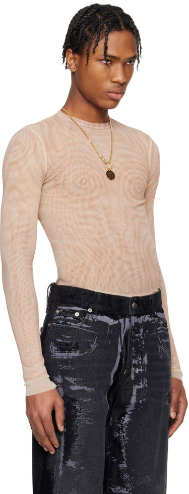 Tričko Jean Paul Gaultier Jean Paul Gaultier 'The Spirale' Long Sleeve T-Shirt Béžová | 25/34-F-TO270-T587-2026, 1