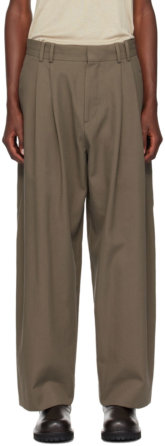 Nohavice Studio Nicholson Studio Nicholson Line Pleated Trousers Zelené | LINE SNM - 1185, 0