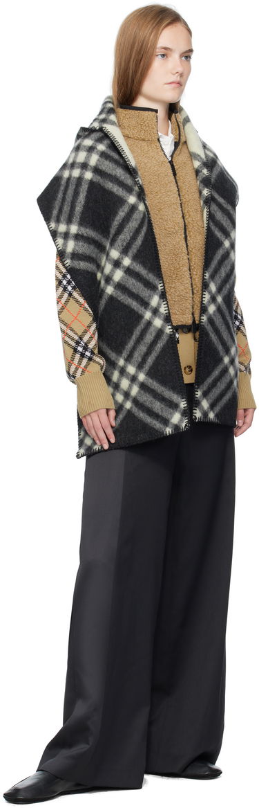 Šál Burberry Burberry Check Hooded Scarf Čierna | 8115260, 2