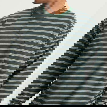 Tričko BEAMS Beams Plus Long Sleeve Pocket T-Shirt, Size Small Zelené | 3814-0087-048-65, 5