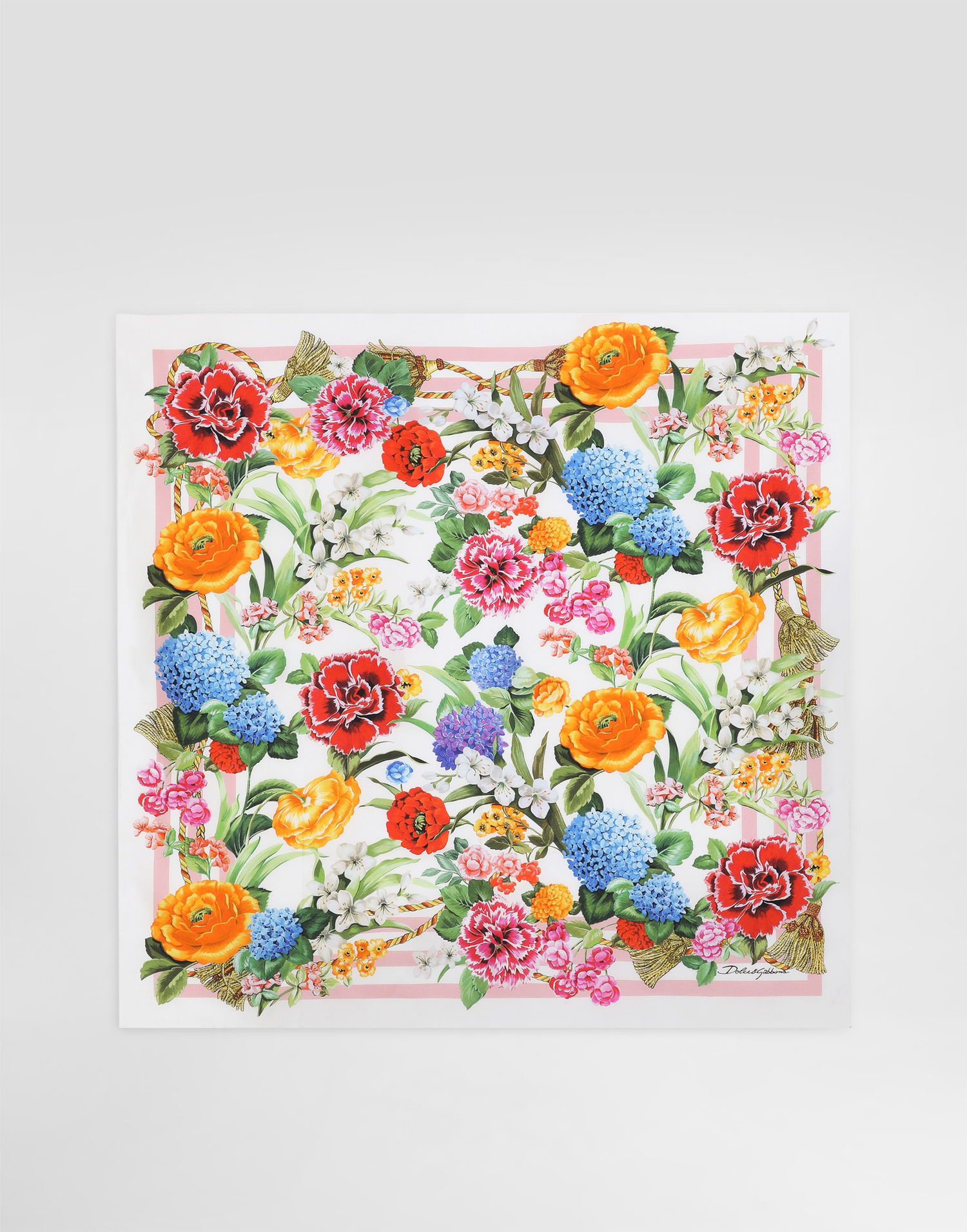 Šál Dolce & Gabbana Dolce & Gabbana Floral-Print Silk Twill Square Scarf Rôznofarebný | FN092RGDCV8HD5KU, 0