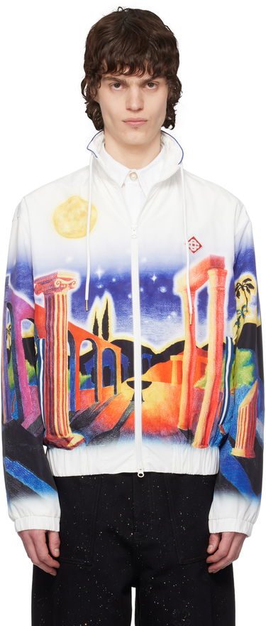 Vetrovka Casablanca Casablanca Midnight Acropolis Windbreaker Jacket Biela | MPS25-JK-033-01, 0