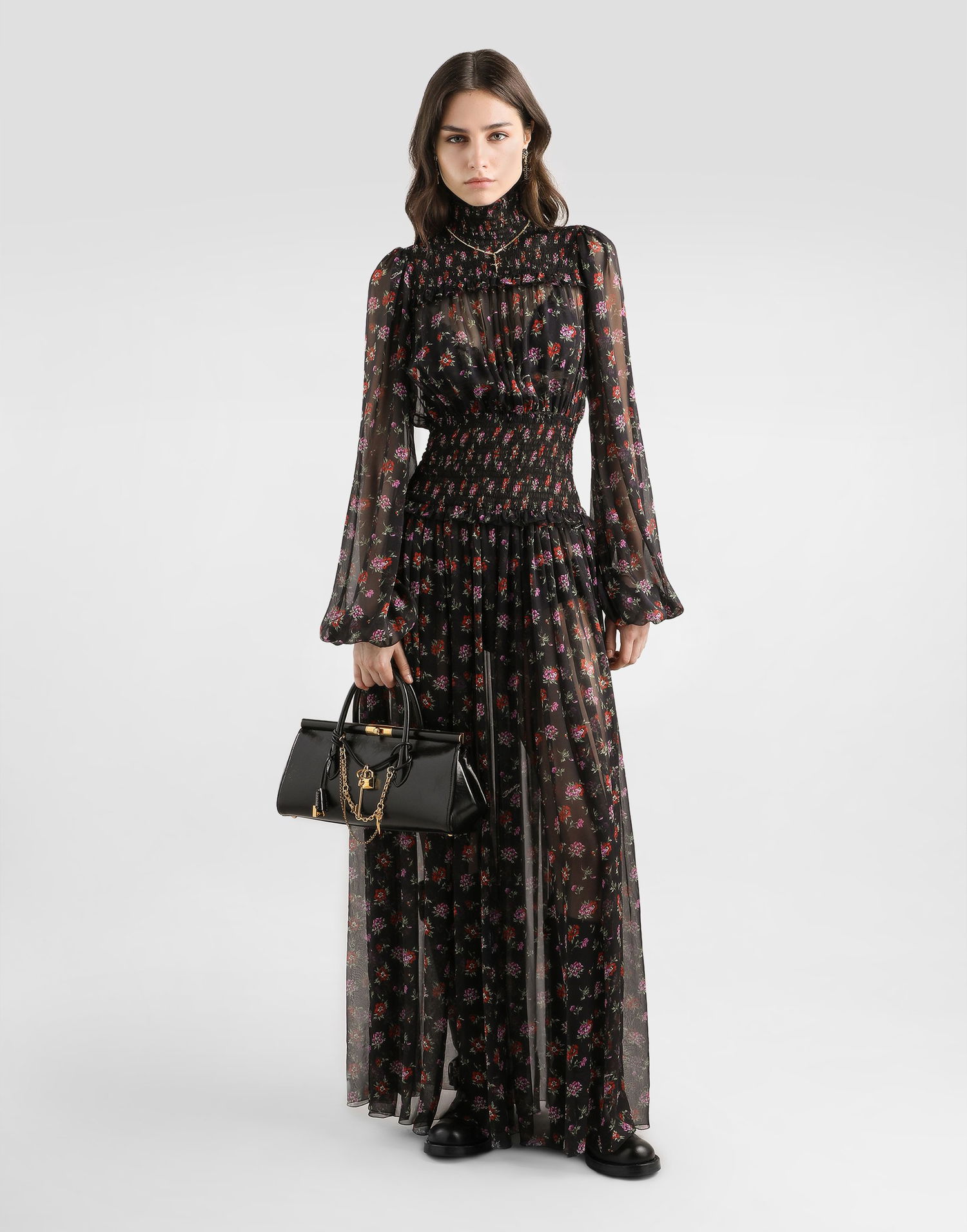 Šaty Dolce & Gabbana Dolce & Gabbana Floral-print Long Chiffon Dress Rôznofarebný | F6GADTIS10UHN5XS, 1