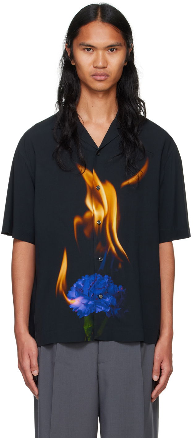Košeľa BOSS Shirt With Print Čierna | 50527414, 0