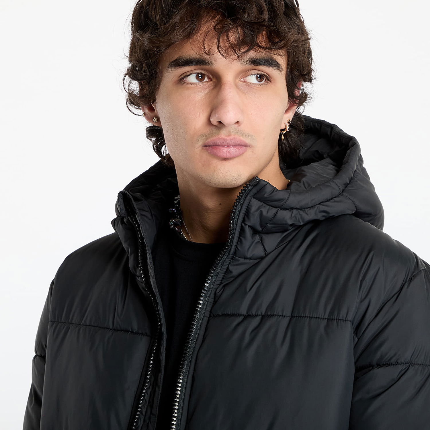 Prešívaná bunda Urban Classics Puffer Coat Long Black Čierna | TB7010-00007, 1