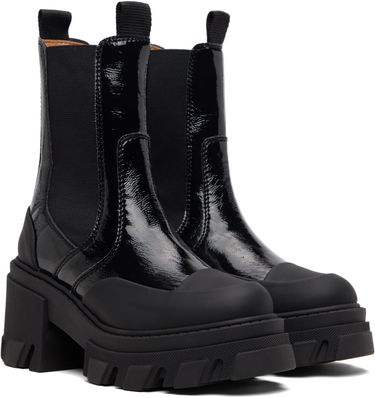 Tenisky a topánky GANNI Cleated Heeled Mid Chelsea Boots Čierna | S3239, 3