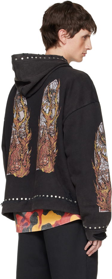 Mikina Who Decides War Studded Stained Glass Flame Graphic Hoodie Čierna | 1110420002FW25, 2