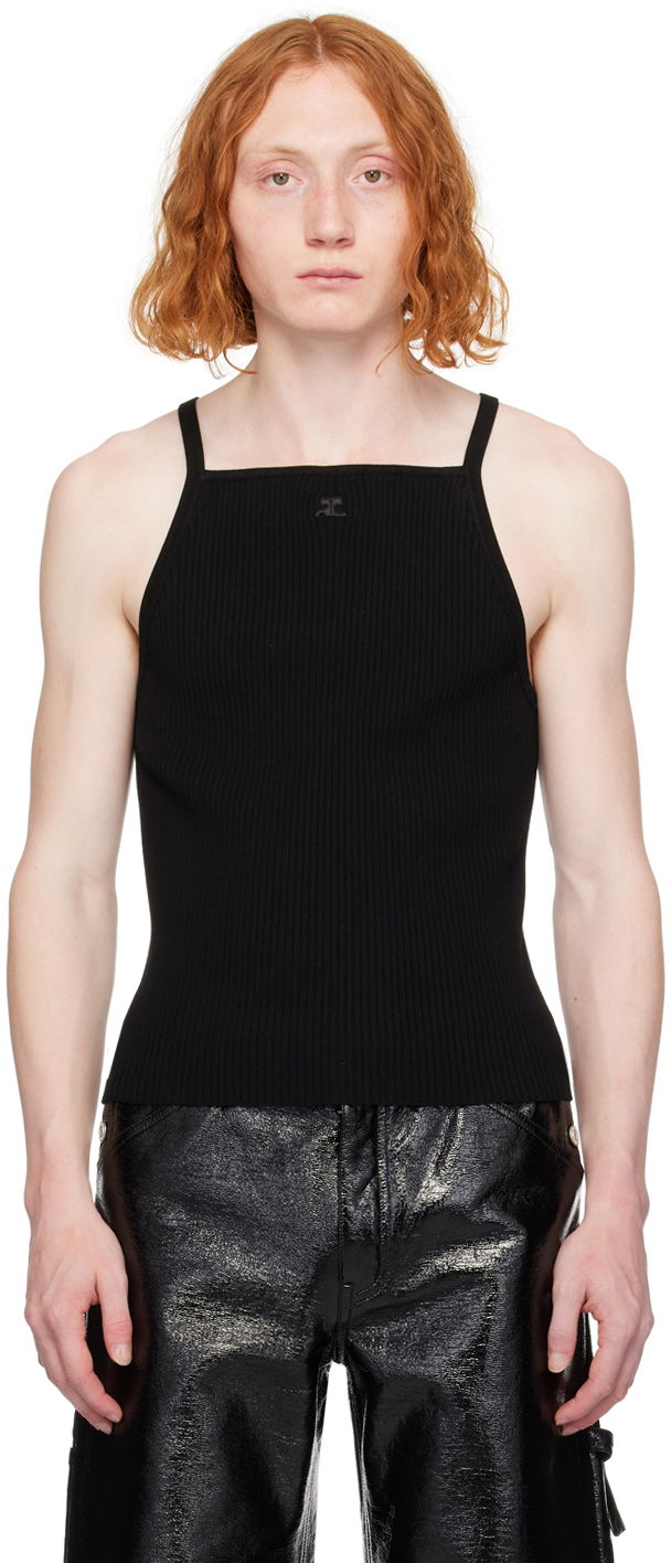Tielko Courrèges Slim Neckline Tank Top Čierna | 124MDE062FI0001, 0