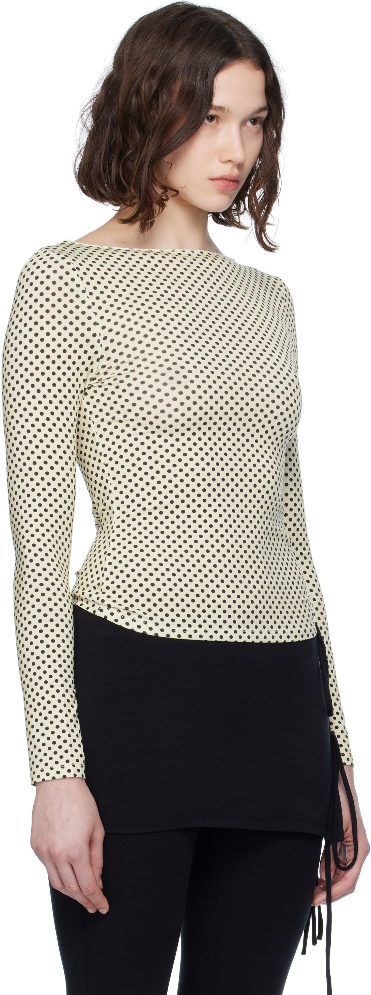 Tričko Miaou Miaou Amelia Polka Dot T-Shirt Žltá | 7183TJBBNP, 1