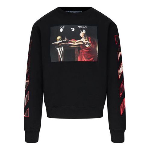 Sveter Off-White Off-White Caravaggio Slim Crewneck Sweatshirt Čierna | OMBA025R21FLE0051025, 0
