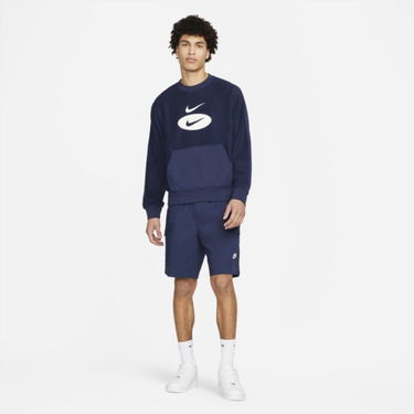 Mikina Nike Sportswear Swoosh League French Terry Crew Modrá | DM5464-410, 2