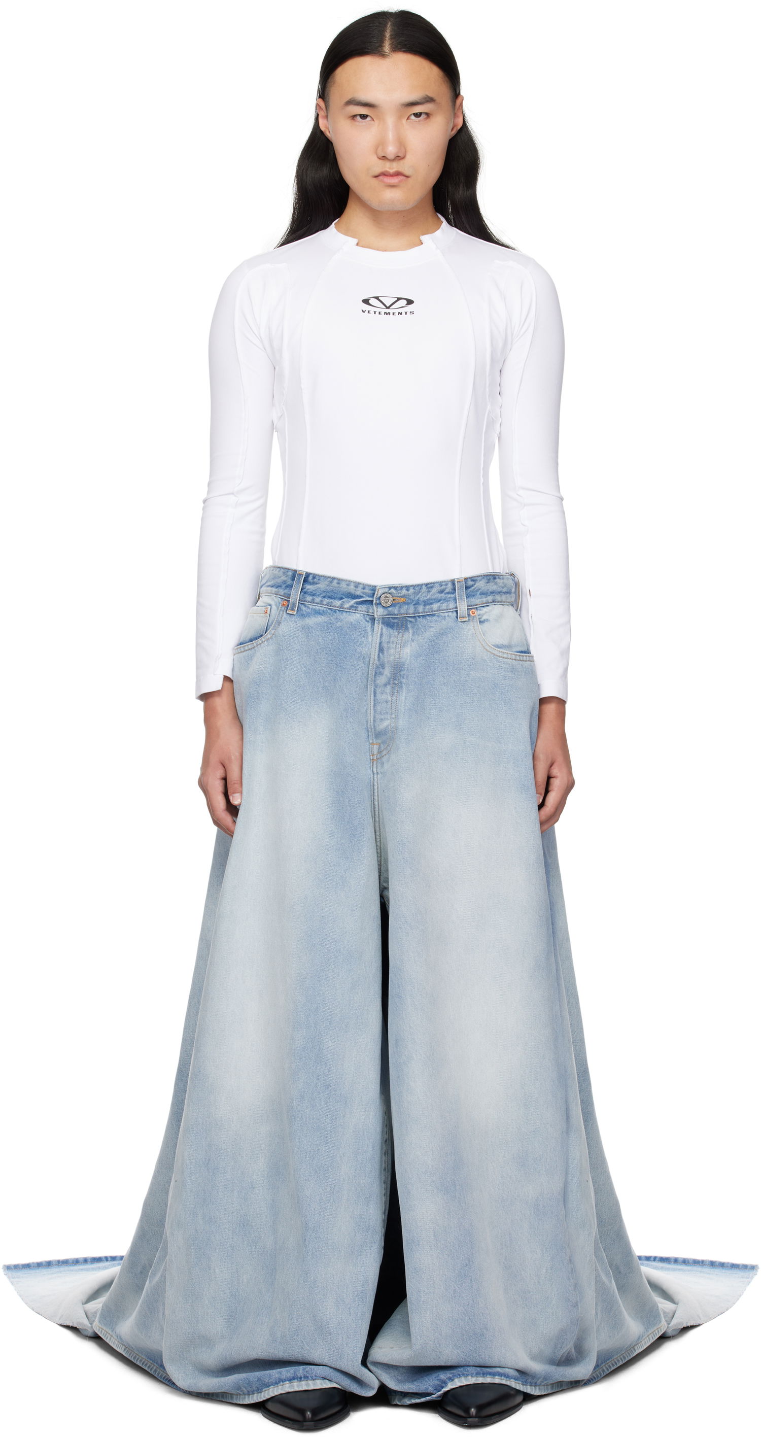 Džínsy VETEMENTS Vetements Train Jeans Modrá | UA66PA500L, 0
