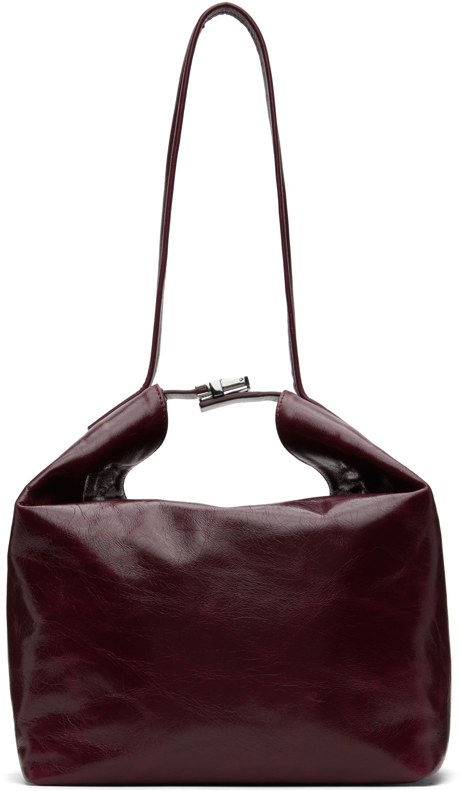 Kabelka BY FAR BY FAR Maxi Bea Creased Leather Shoulder Bag Vínová | MWBSB054CL034RD028PL, 0