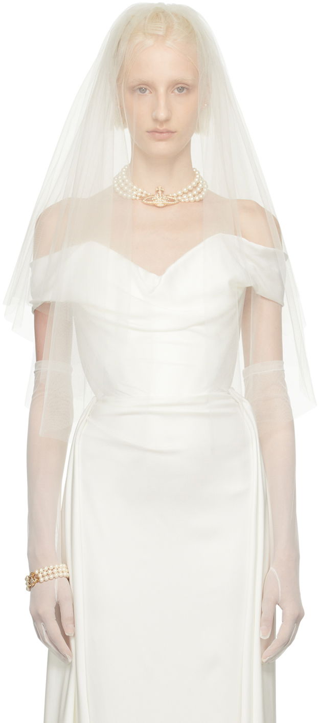 Šál Vivienne Westwood Short Veil Biela | 8108000I-C0034-, 0