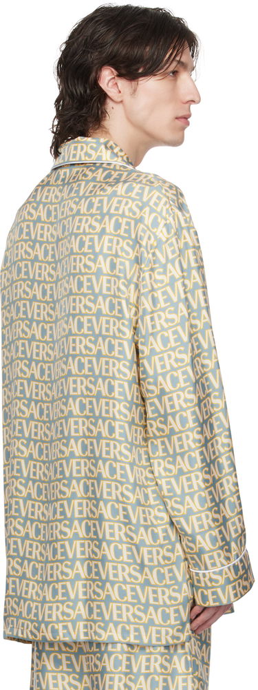 Pyžamo Versace Versace Allover Print Pyjama Shirt Modrá | 1005376_1A07866, 2