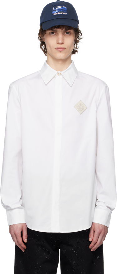 Košeľa Casablanca Casablanca Pearl Diamond Patch Cotton Shirt Biela | MPS25-SH-139-01, 0