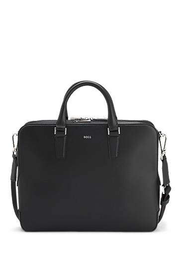 Kabelka BOSS BOSS Leather Document Case Čierna | 50548265
