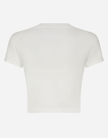 Crop Top Dolce & Gabbana Short-sleeved T-shirt With Dg Logo Biela | F8U50ZGDBZZW0111, 1