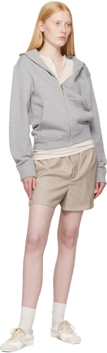 Šortky AMI AMI Paris Wool Elasticated Shorts Béžová | USO117.WV0065, 3