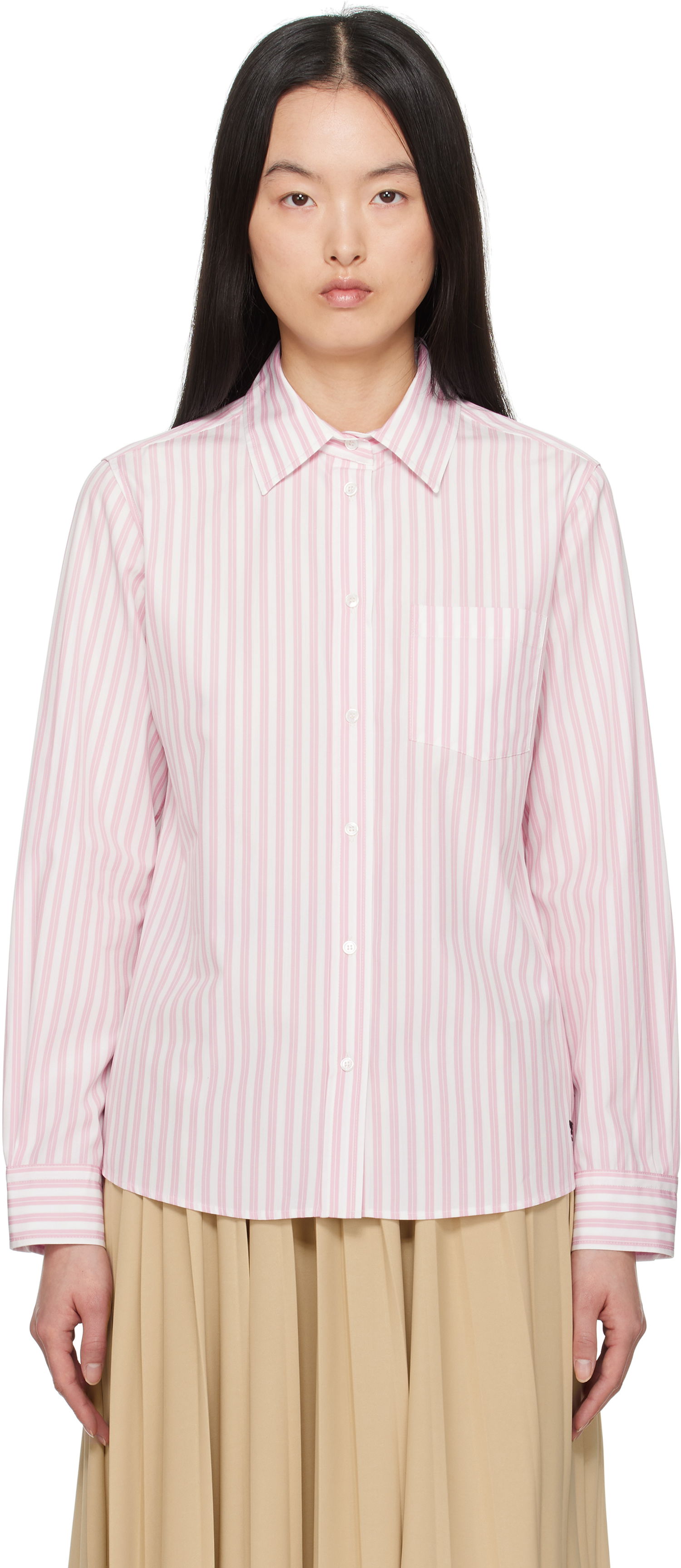 Košeľa Max Mara Weekend Max Mara Bahamas Striped Button-Down Shirt Ružová | 2515111081600, 0