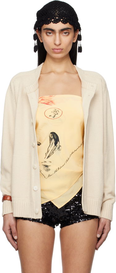 Sveter Bode Bode Meringue Knit Cardigan Béžová | MRS25KT006, 0