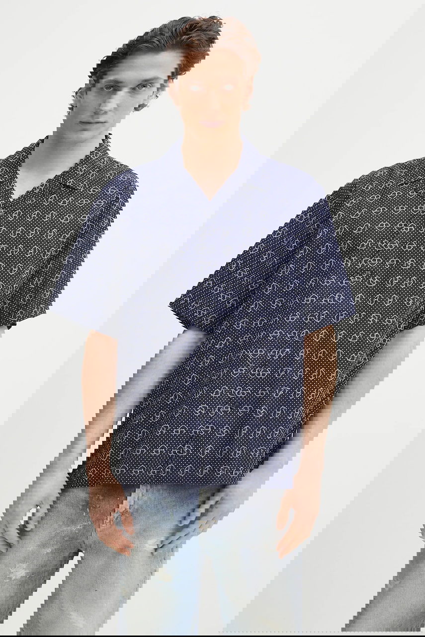 Košeľa Carhartt WIP Short-Sleeve Furoshiki Shirt, relaxed, classic collar Navy | I034549.2UIXX, 0