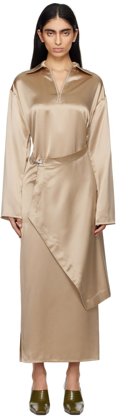 Šaty Nanushka Nanushka Colter Satin Maxi Dress Béžová | NW25RSDR02672, 0