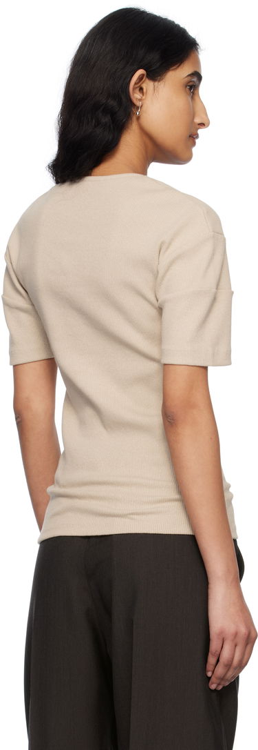 Tričko LEMAIRE Lemaire Fitted Henley T-Shirt Béžová | TO1350 LJ1030, 2