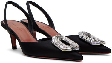 Tenisky a topánky Amina Muaddi Amina Muaddi Camelia 60 Slingback Heels Čierna | CAMELIA SLING SLANTED SATIN, 3