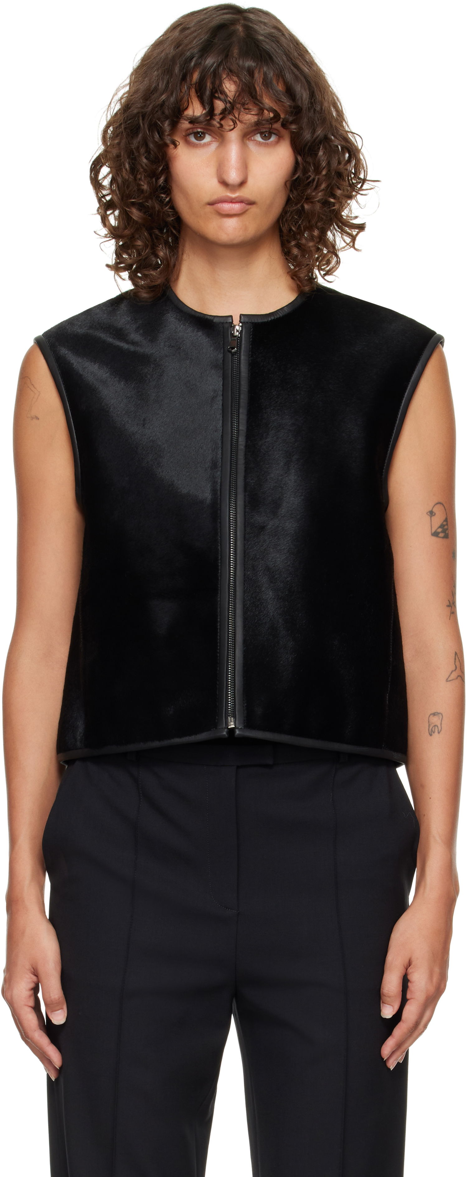 Vesta Loulou de Saison Loulou de Saison Ampas Pony-Effect Leather Vest Čierna | AMPAS, 0