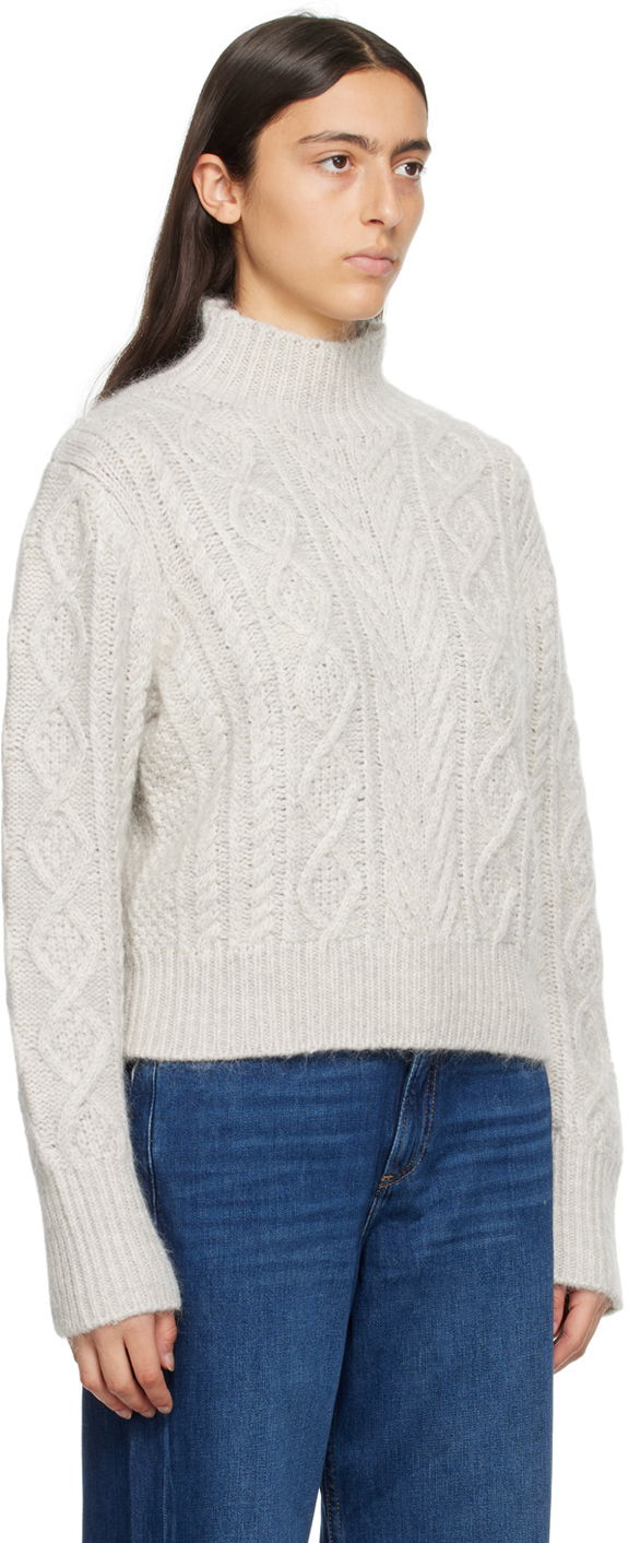 Sveter rag & bone Brody Cable Knit Sweater Šedá | WAS23F036SL36, 1