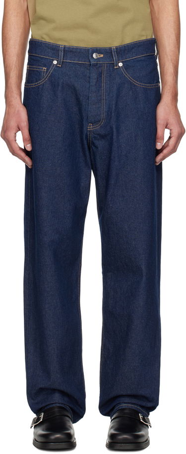 Džínsy MAISON KITSUNÉ Maison Kitsuné Straight Denim Jeans Modrá | OM01118WW0081, 0