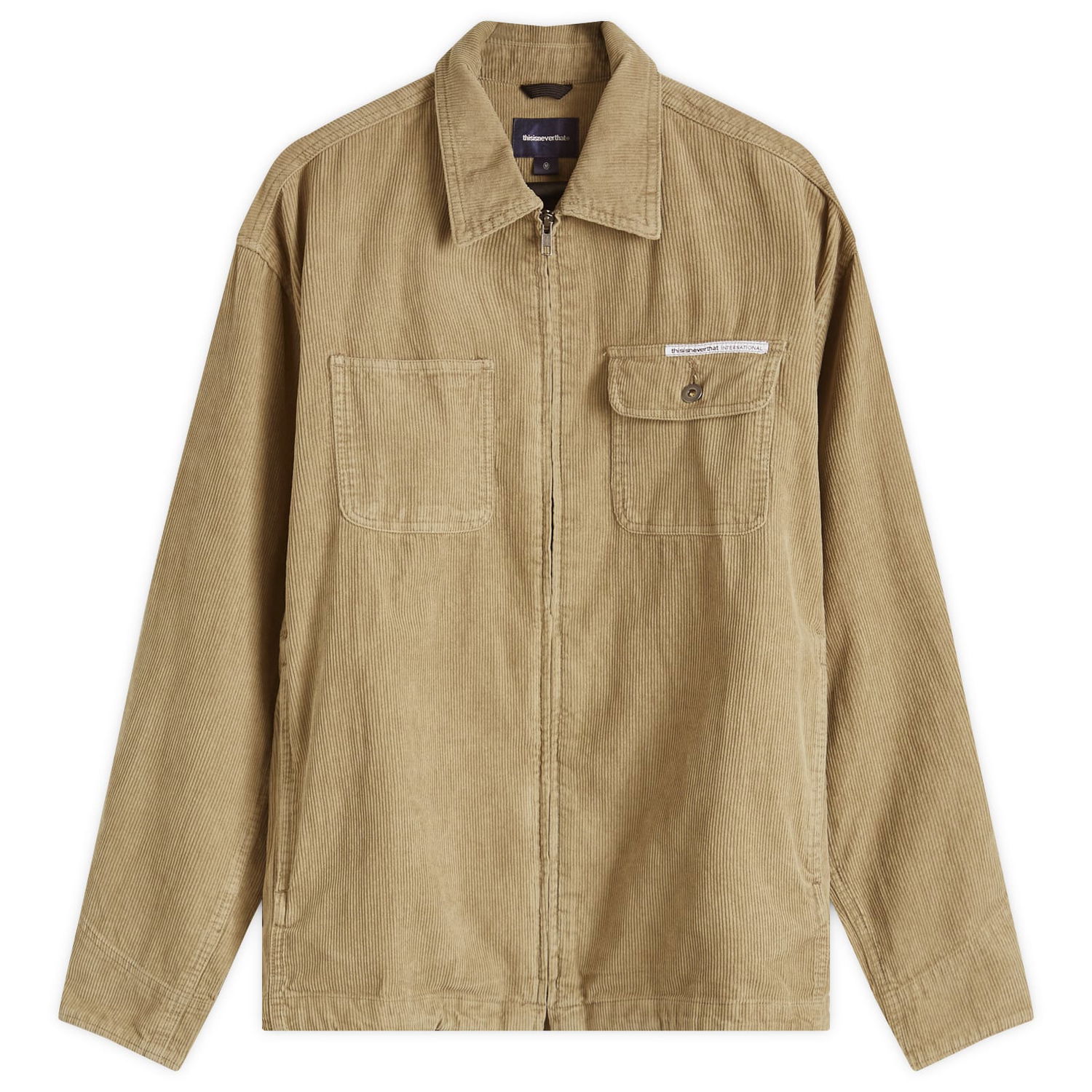 Košeľa thisisneverthat Washed Corduroy Zip Jacket Béžová | TN243WOWLS11-KHK, 0