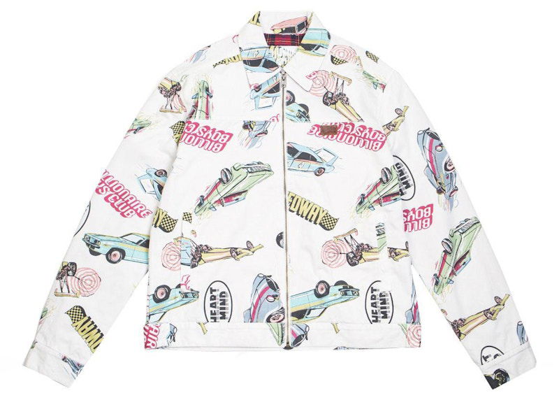 Bunda BILLIONAIRE BOYS CLUB Billionaire Boys Club Gear Head Print Jacket Biela | 8911402WHT