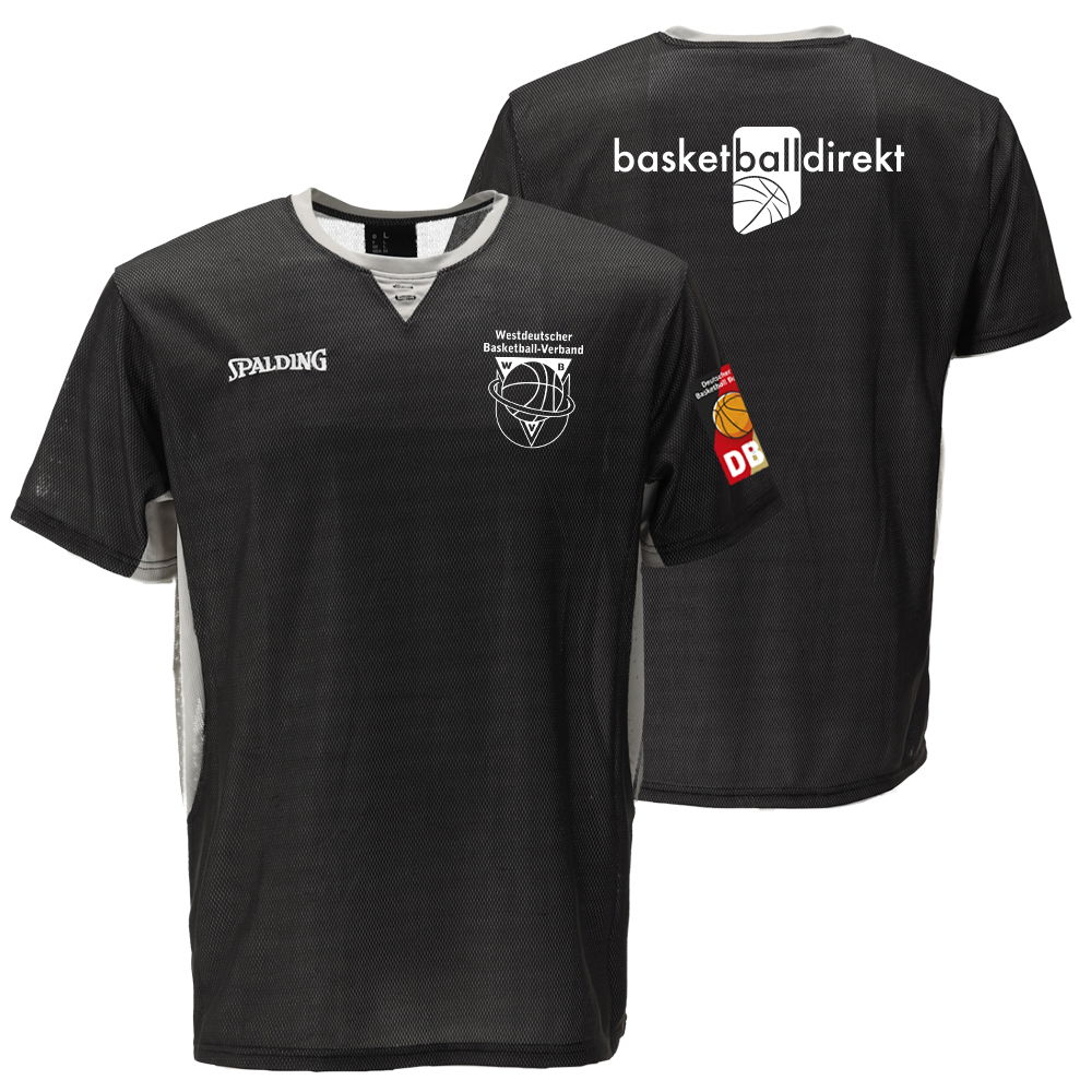 Tričko Spalding WBV V-Neck Referee T-shirt Čierna | 40222001-blackgrey-xl, 0