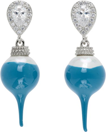 Náušnice Ottolinger Ottolinger Pear-Shaped Crystal Halo Two-Tone Dipped Faux Pearl Drop Earrings Tyrkysová | 125-902425-03, 0