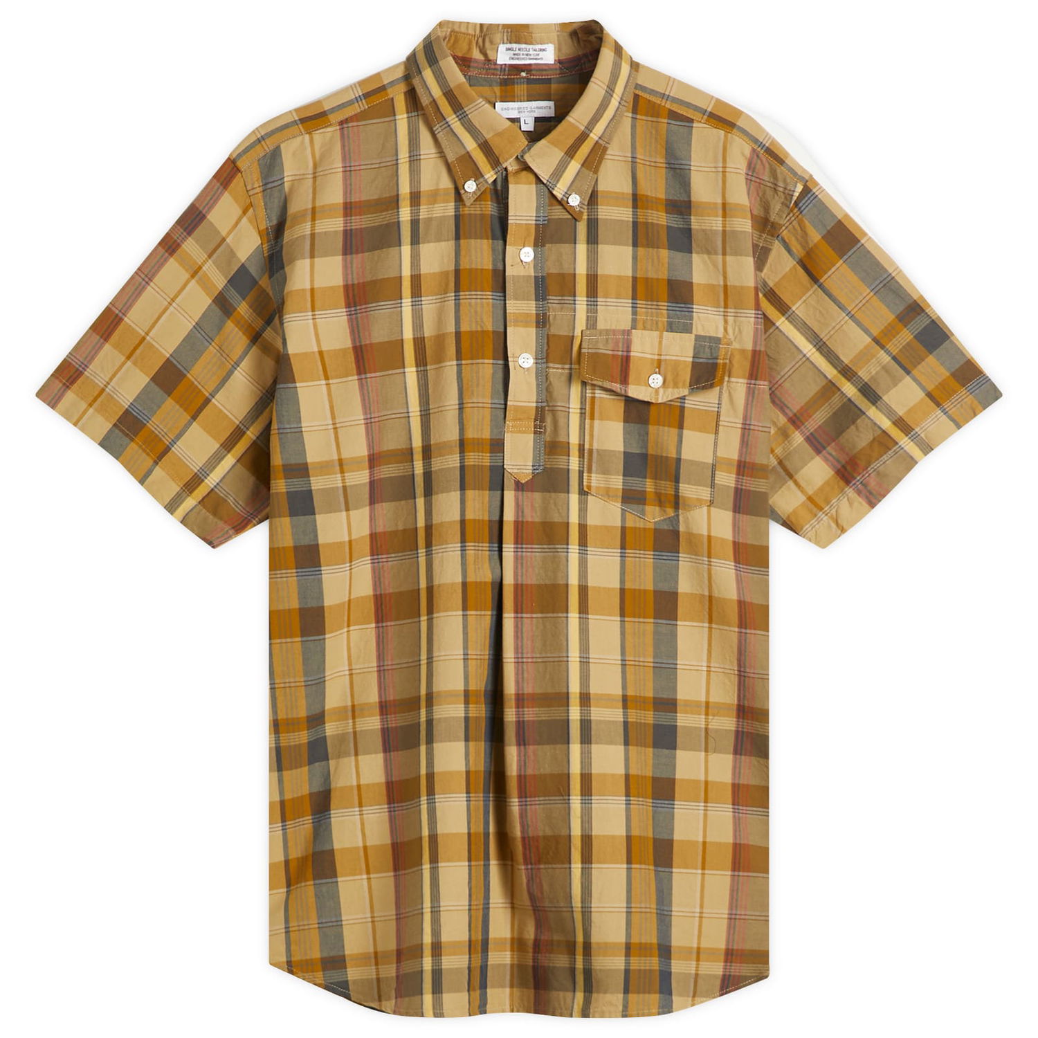Košeľa Engineered Garments Engineered Garments Popover BD Shirt Madras Plaid, Large Žltá | QT014-ES066, 0